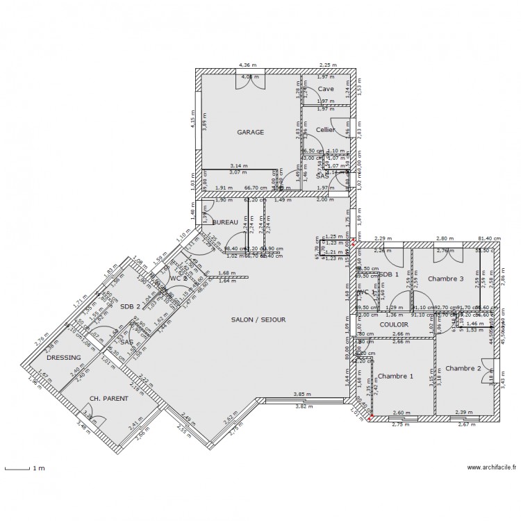 Projet maison. Plan de 0 pièce et 0 m2