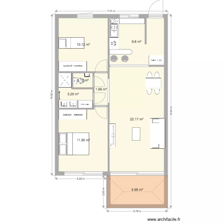 Appartement 70 M2 Bas. Plan de 