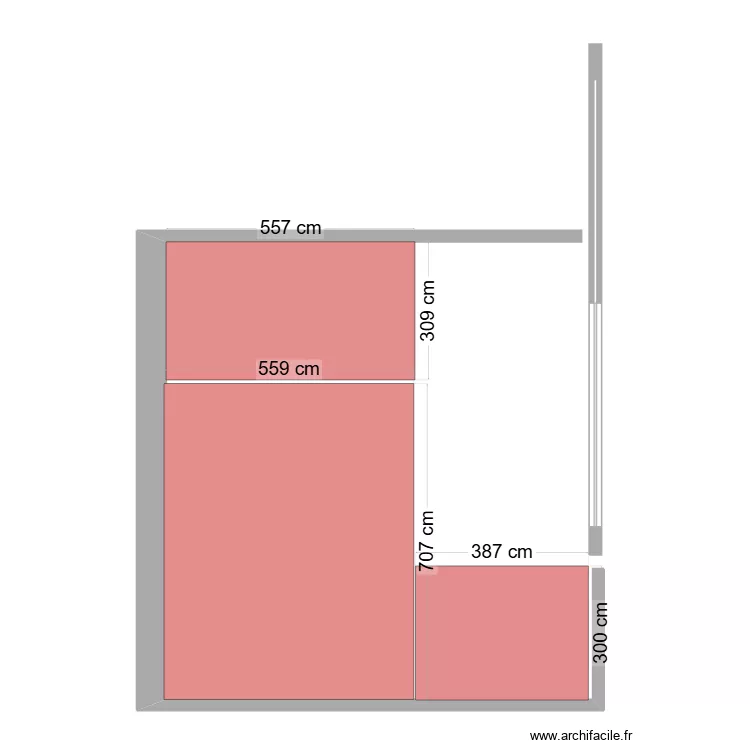 PLACARD CHAMBRE VIOLET. Plan de 