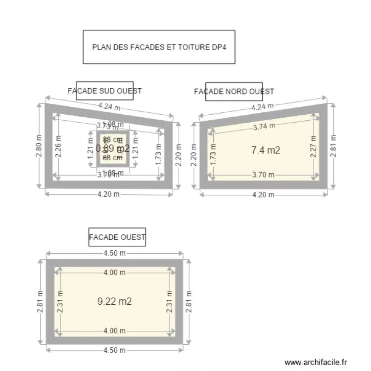 PLAN DES FACADES ET TOITURES DP4 1ere partie. Plan de 