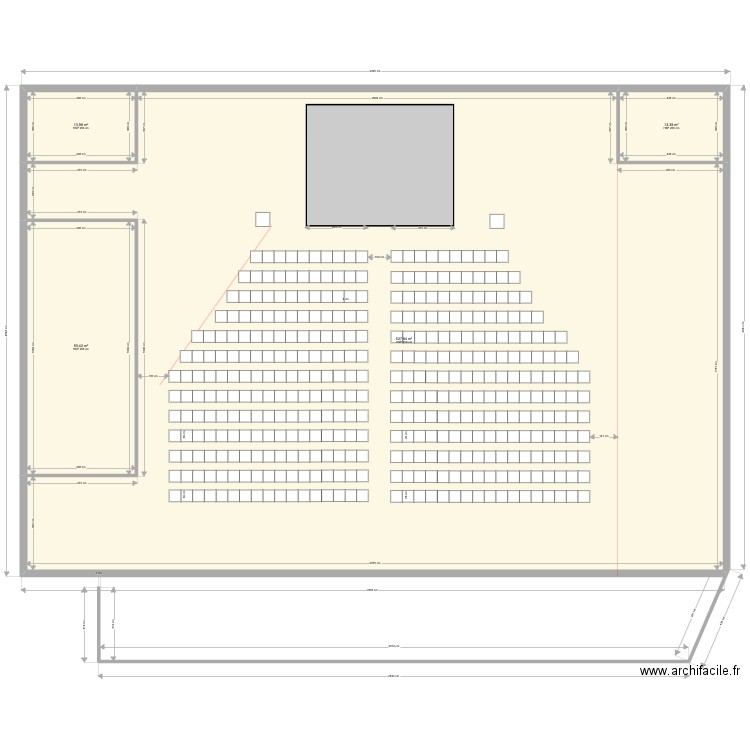 Maison des jeunes plan spectacle. Plan de 4 pièces et 606 m2