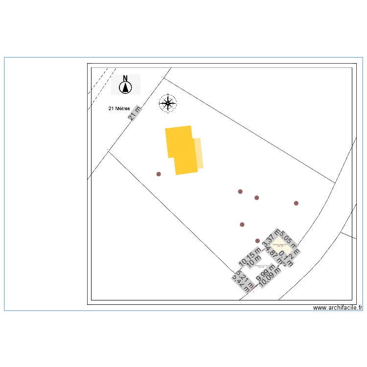 PLAN MAISON ET ARBRES. Plan de 1 pièce et 16 m2