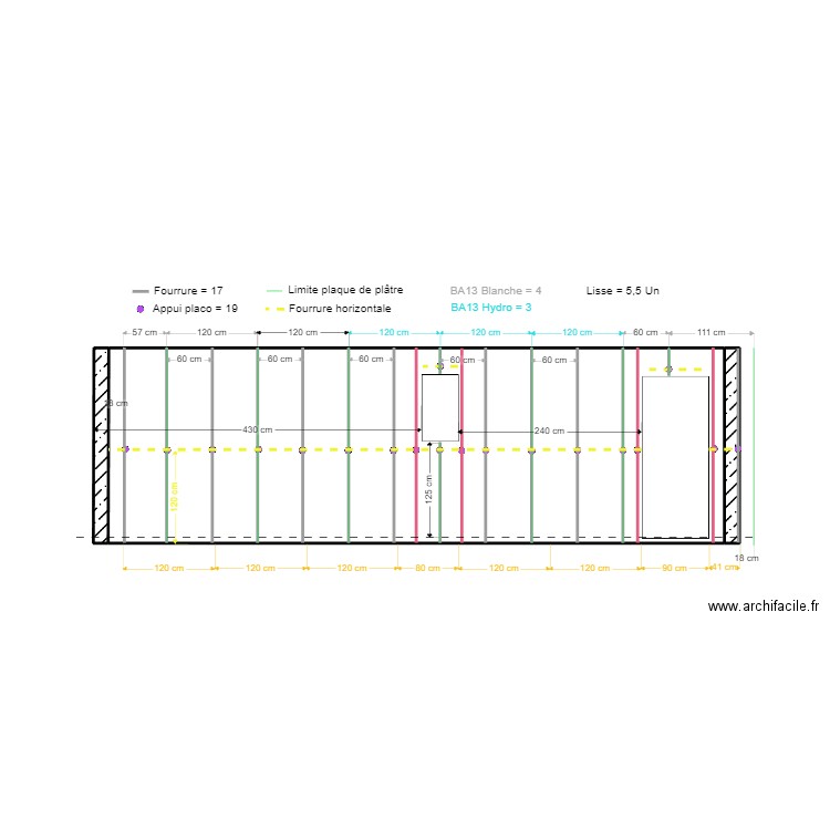 PLAN PLACO FACADE EST. Plan de 0 pièce et 0 m2