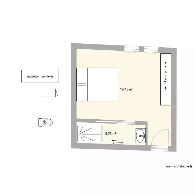 Chambre Bleue n4. Plan de Chambre Bleue n4. Plan de