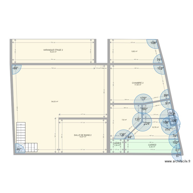 acoly ETAGE 2. Plan de 9 pièces et 139 m2