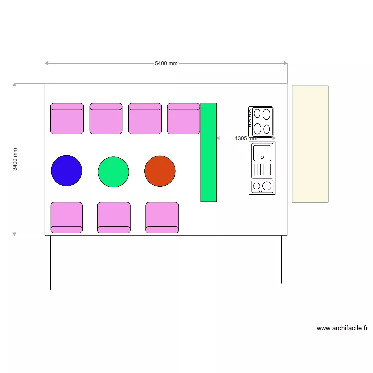 TERRASSE SALON AVEC PROTECTION. Plan de 