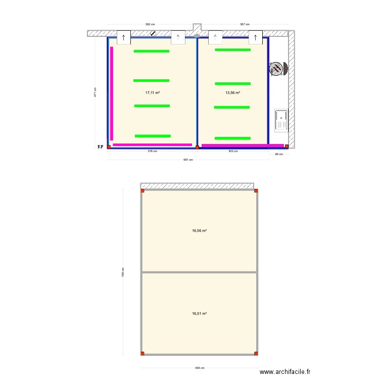 Leesa BOOYZEN. Plan de 4 pièces et 64 m2