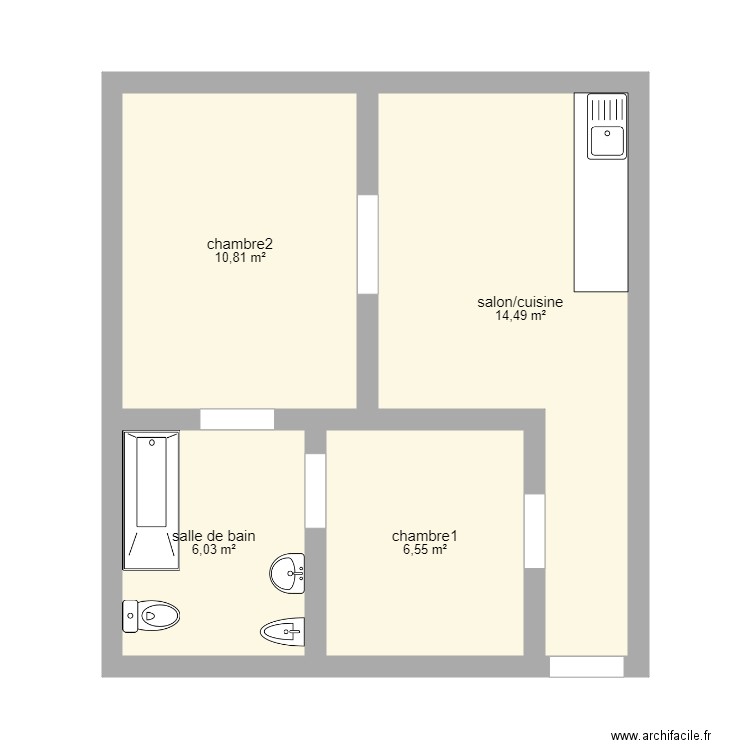 t2 premier etage origine2. Plan de 0 pièce et 0 m2