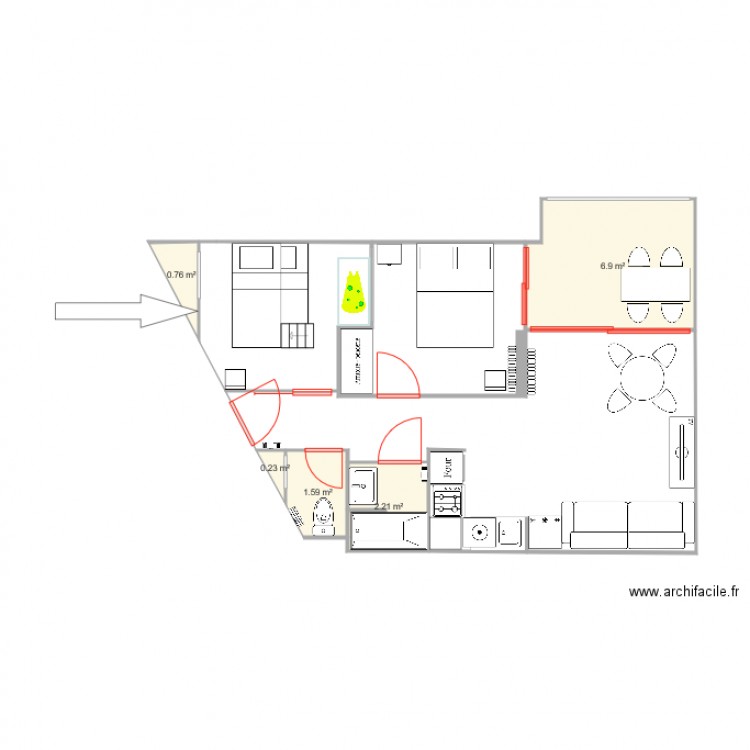 palavas T3 meublé. Plan de 0 pièce et 0 m2