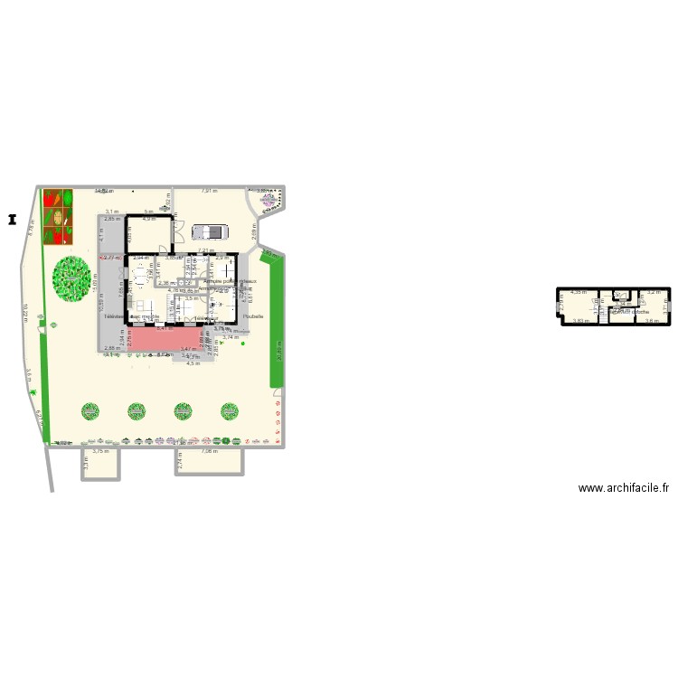 Maison personnelle. Plan de 21 pièces et 825 m2