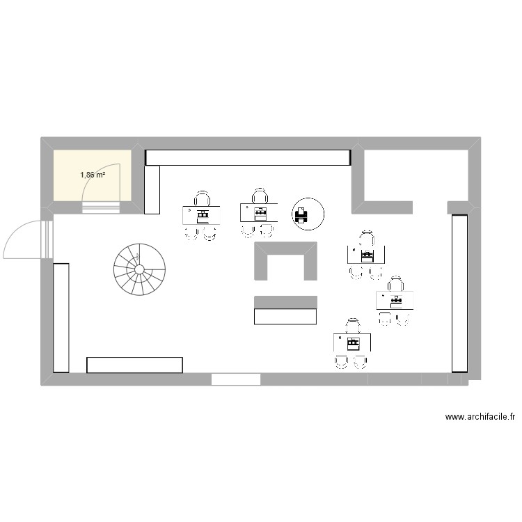 plan lynx. Plan de 1 pièce et 2 m2