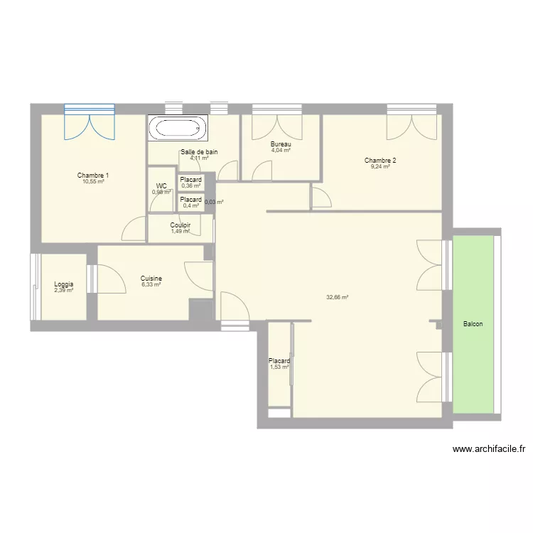 Bas de villa. Plan de 