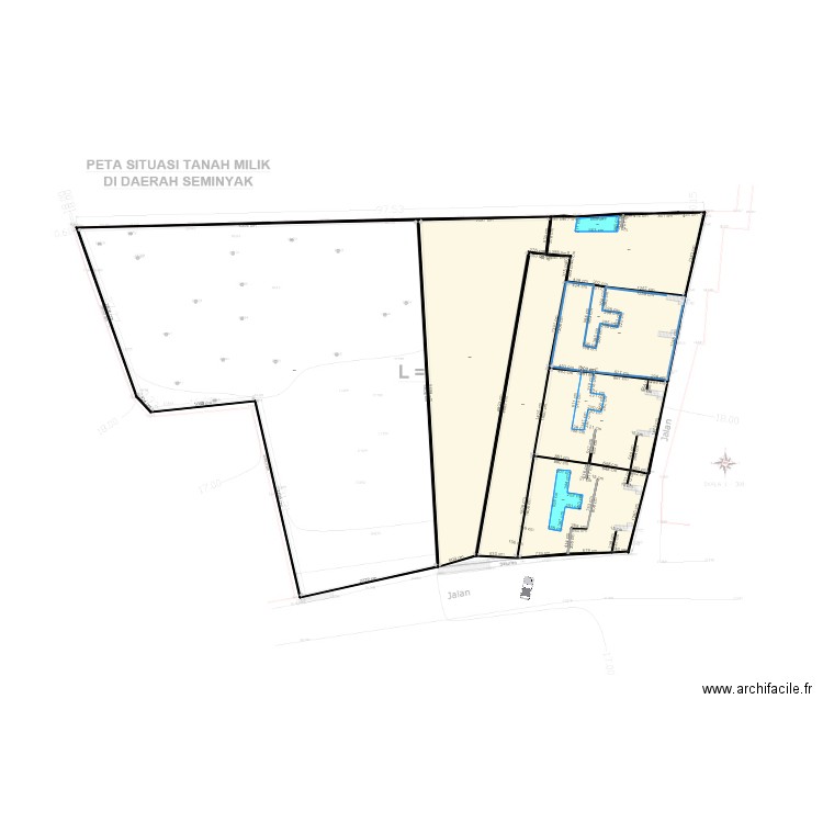 terrain Olivier 4x4 chambre. Plan de 11 pièces et 4142 m2