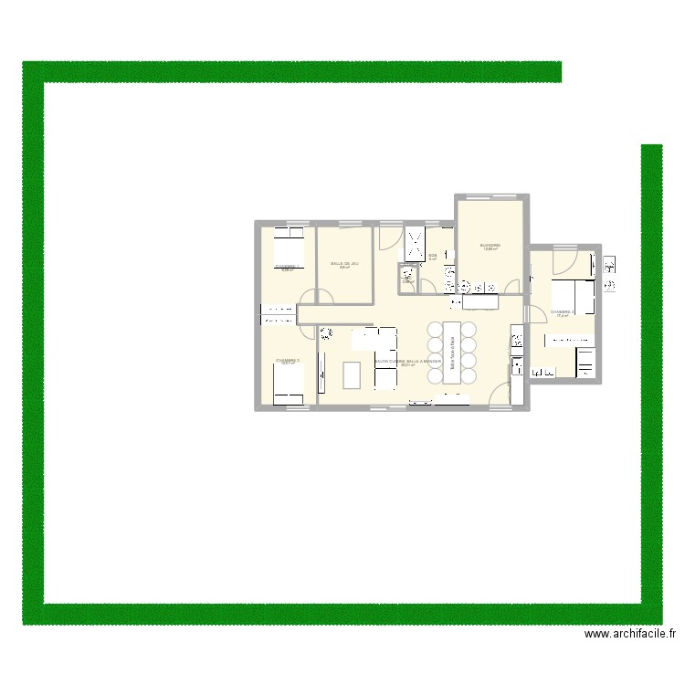 MAISON SECONDIGNE. Plan de 9 pièces et 116 m2