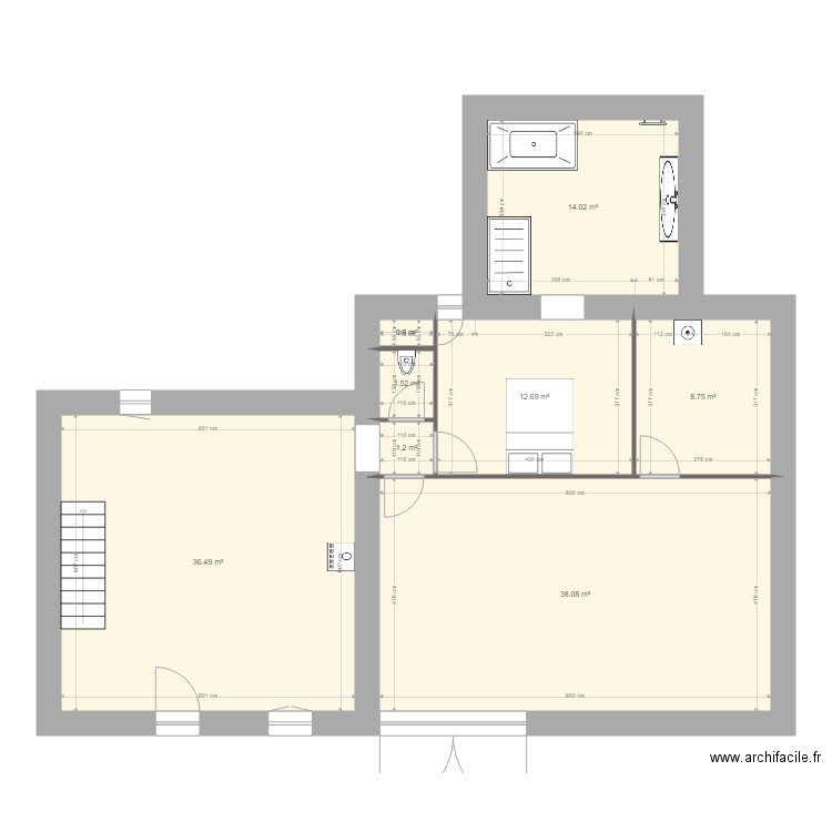 boudard. Plan de 8 pièces et 113 m2