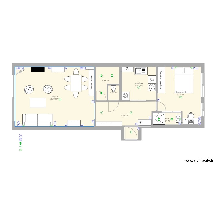 Plan projeté niveau 0. Plan de 0 pièce et 0 m2