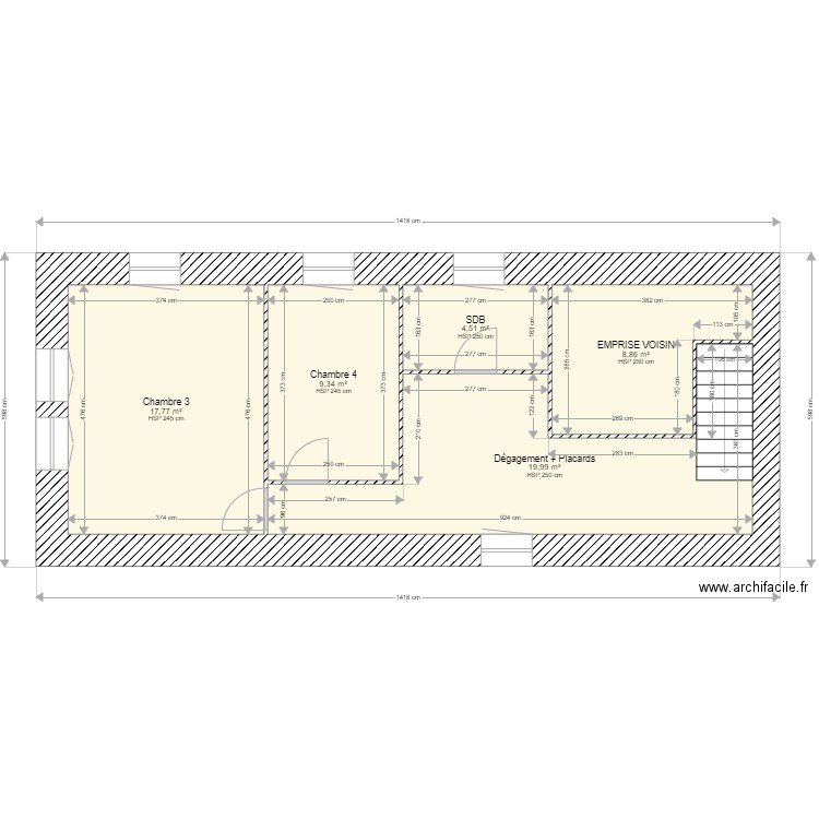 kowalskiRplus1. Plan de 5 pièces et 60 m2