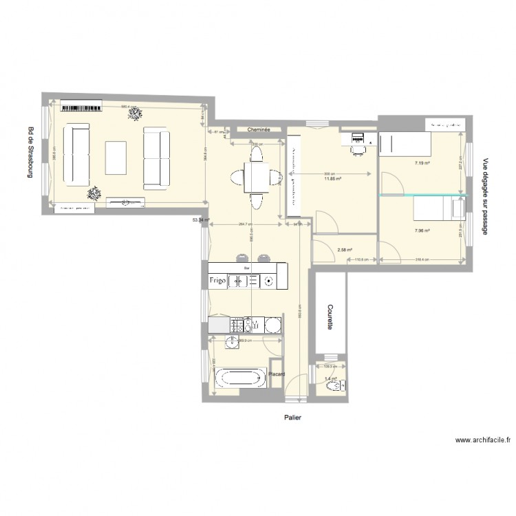 32 passage du Désir avec 3 chambres. Plan de 0 pièce et 0 m2