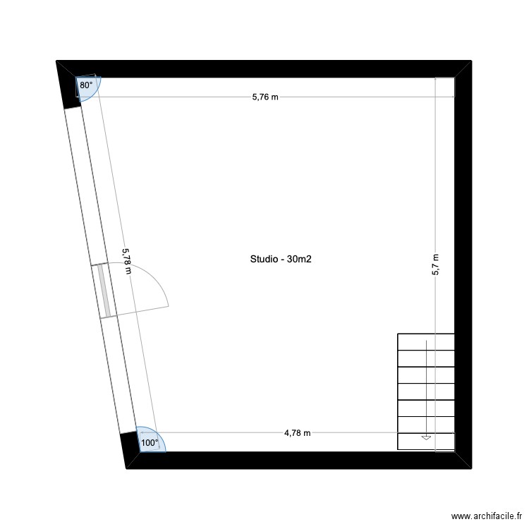 Didot 3. Plan de 2 pièces et 44 m2