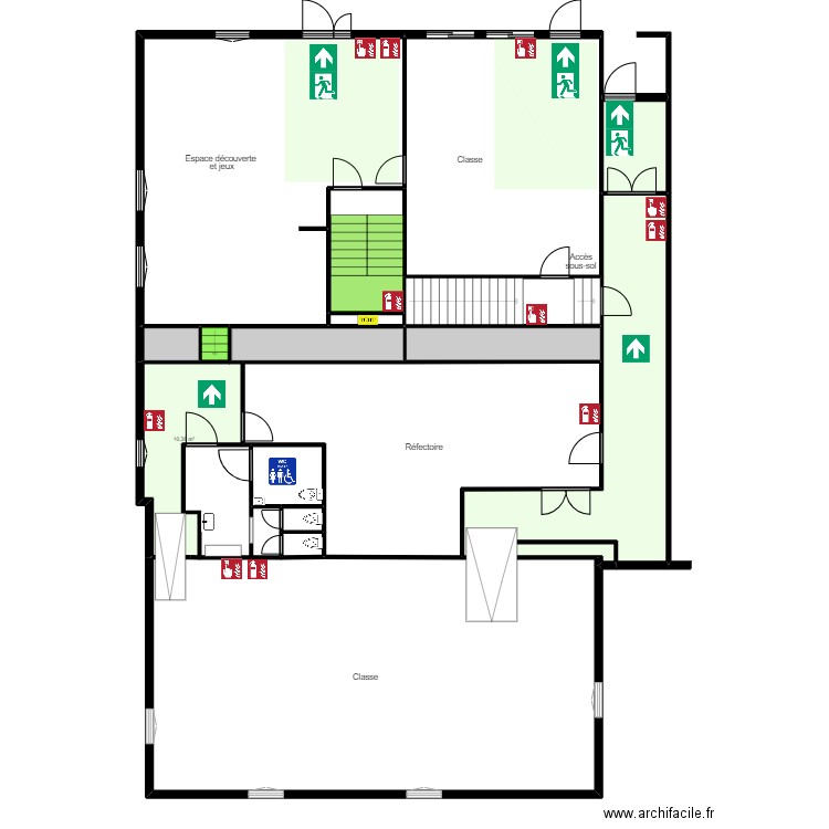 Ecole Graine Arc en Sièle - Evac RDC 1. Plan de 0 pièce et 0 m2