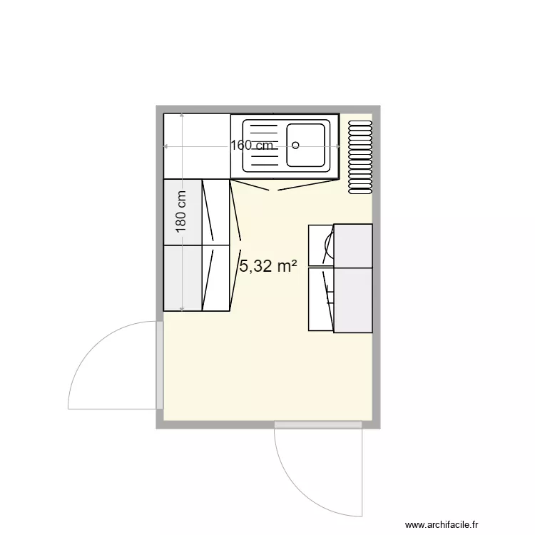 brun buanderie. Plan de 