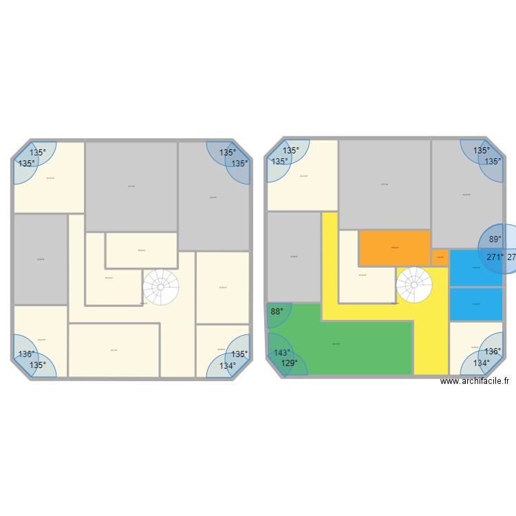 Inspection. Plan de 23 pièces et 753 m2