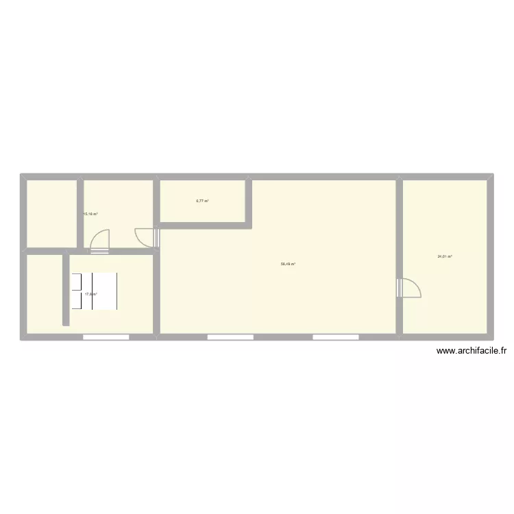 2eme. Plan de 5  et 122 m²