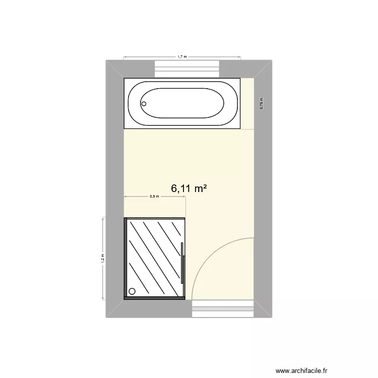 SdB. Plan de 1 et 6 m² SdB. Plan de 1 et 6 m²