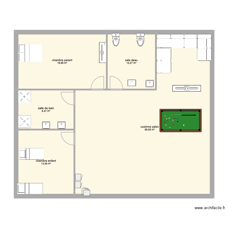 PLAN maison. Plan de 5 pièces et 118 m2