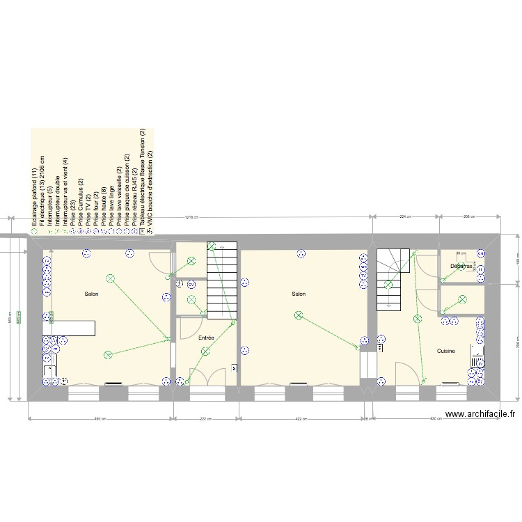 KARIM GERMIGNY PLAN RDC ELEC. Plan de 5 pièces et 66 m2