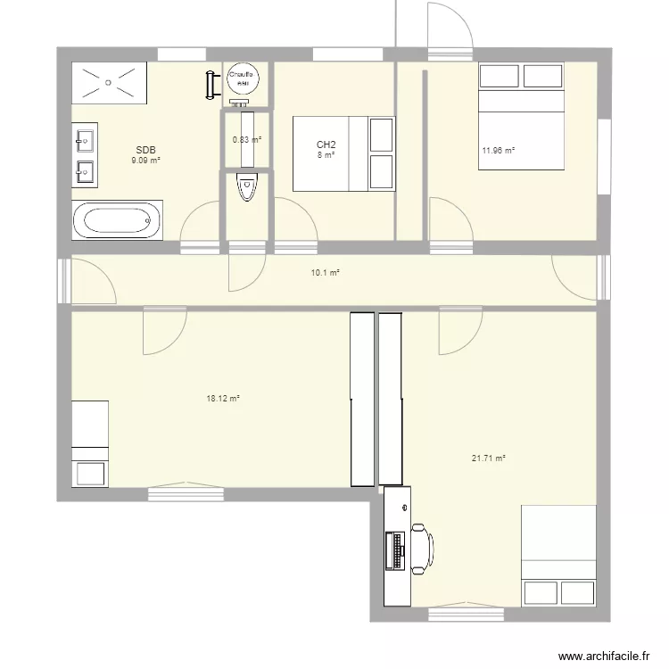 coté chambre. Plan de coté chambre. Plan de