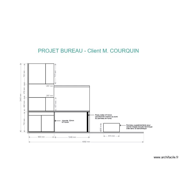 COURQUIN  BUREAU . Plan de 