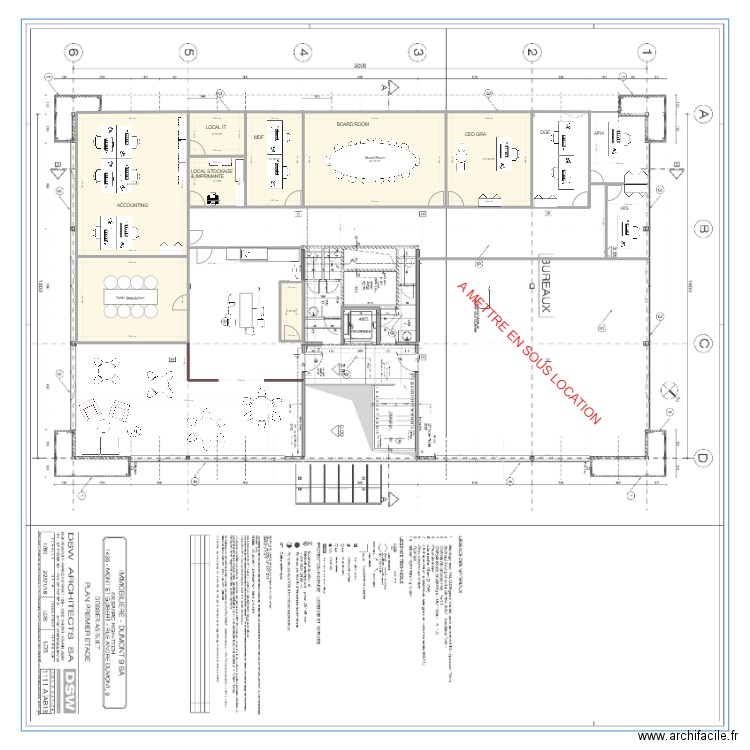 Aménagement +1 Dumont 9 V2. Plan de 8 pièces et 161 m2