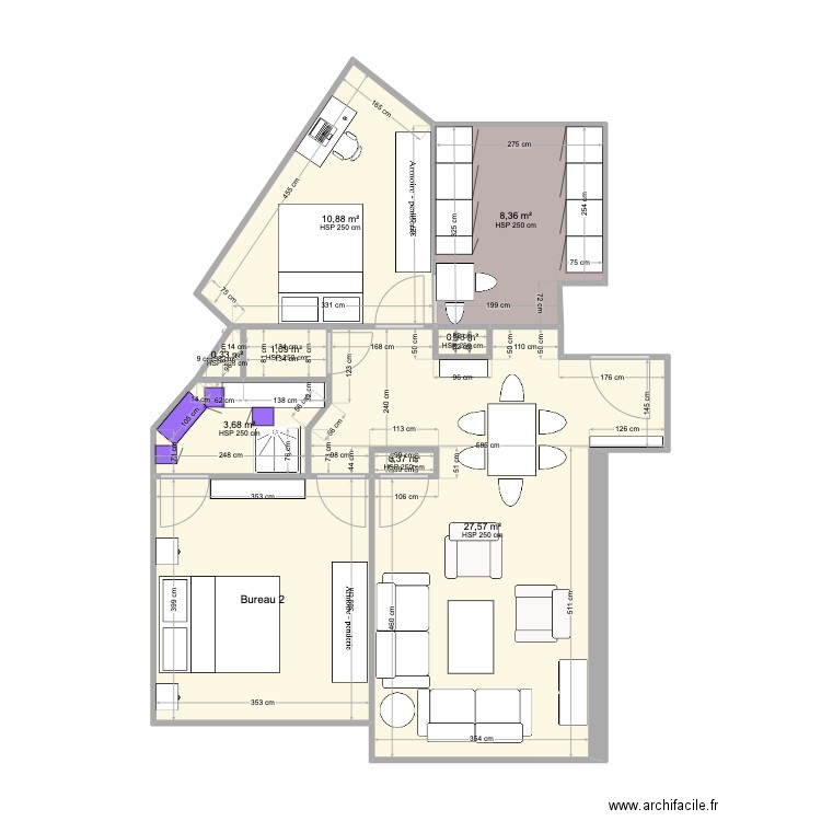 appart pg sommeillier meuble 4. Plan de 9 pièces et 67 m2