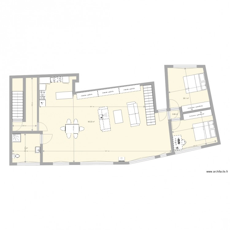 PAULHAGUET 1er étage V3. Plan de 0 pièce et 0 m2