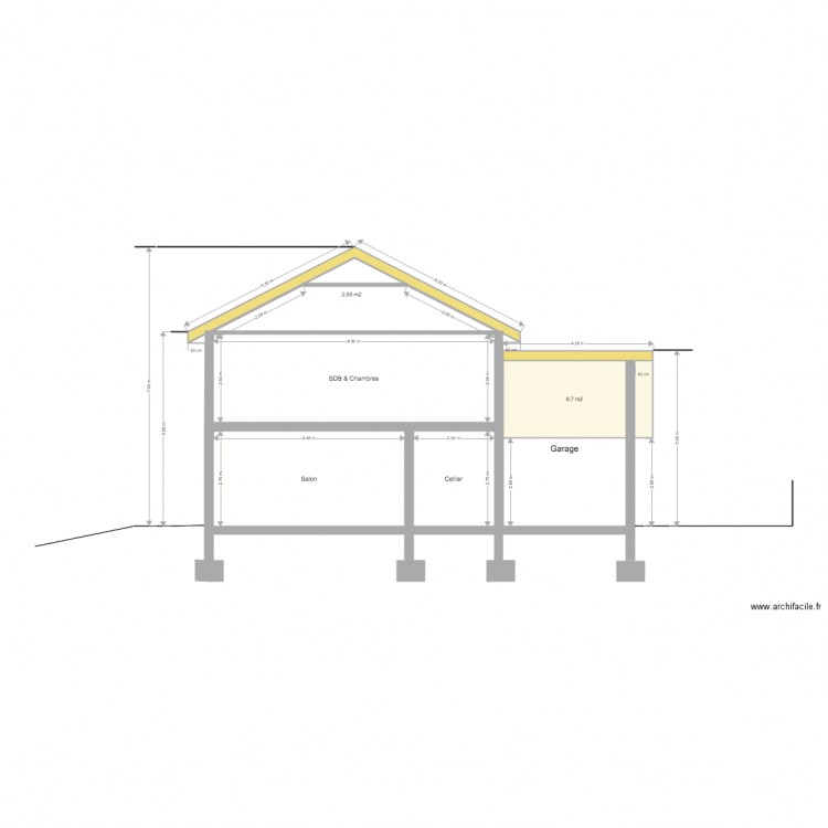 Plan de coupe est. Plan de 0 pièce et 0 m2