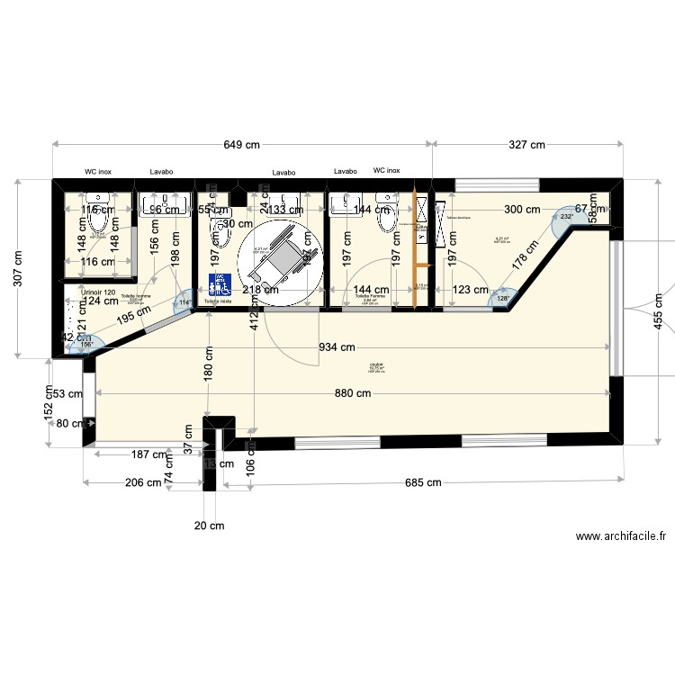 WC SUITE. Plan de 8 pièces et 37 m2