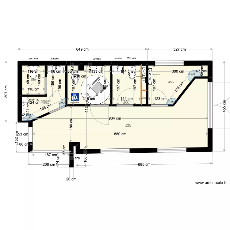 WC SUITE. Plan de 