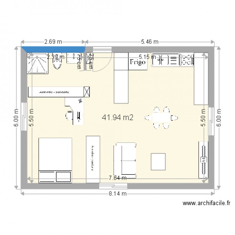 alcove cuisine US. Plan de 0 pièce et 0 m2