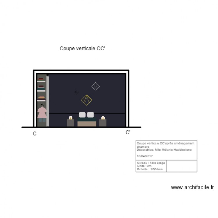 coupe cc. Plan de 0 pièce et 0 m2