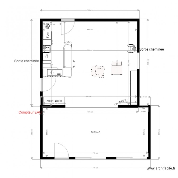 PLOUGUIEL  piece principale AMENAGEMENT. Plan de 0 pièce et 0 m2