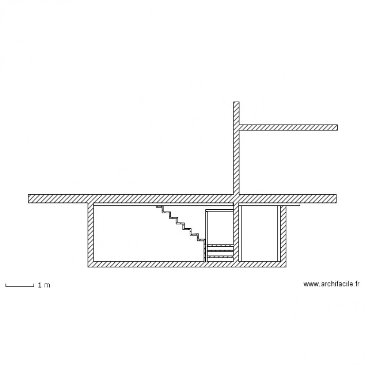 Coupe Cave. Plan de 0 pièce et 0 m2