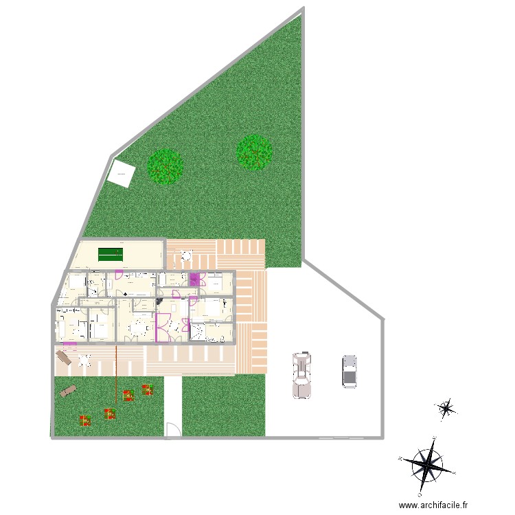 retaud dessine par pieces avec loc 15 12 22. Plan de 13 pièces et 176 m2