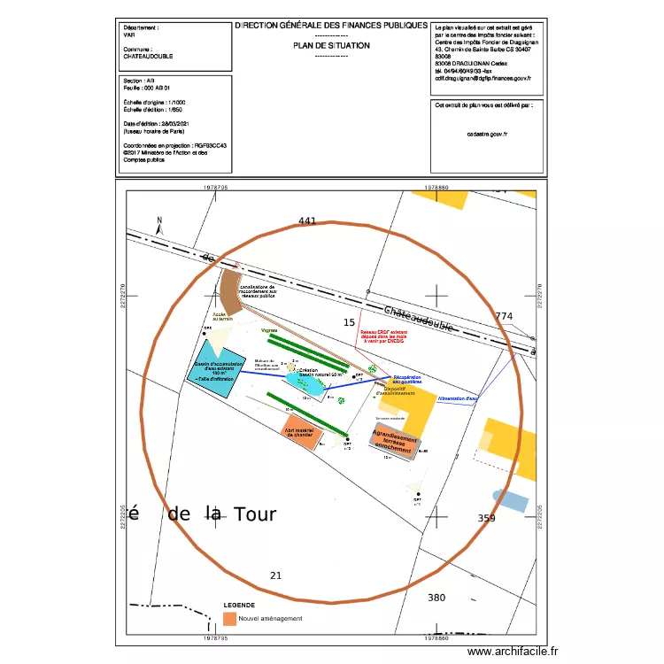 Plan de masse final. Plan de 