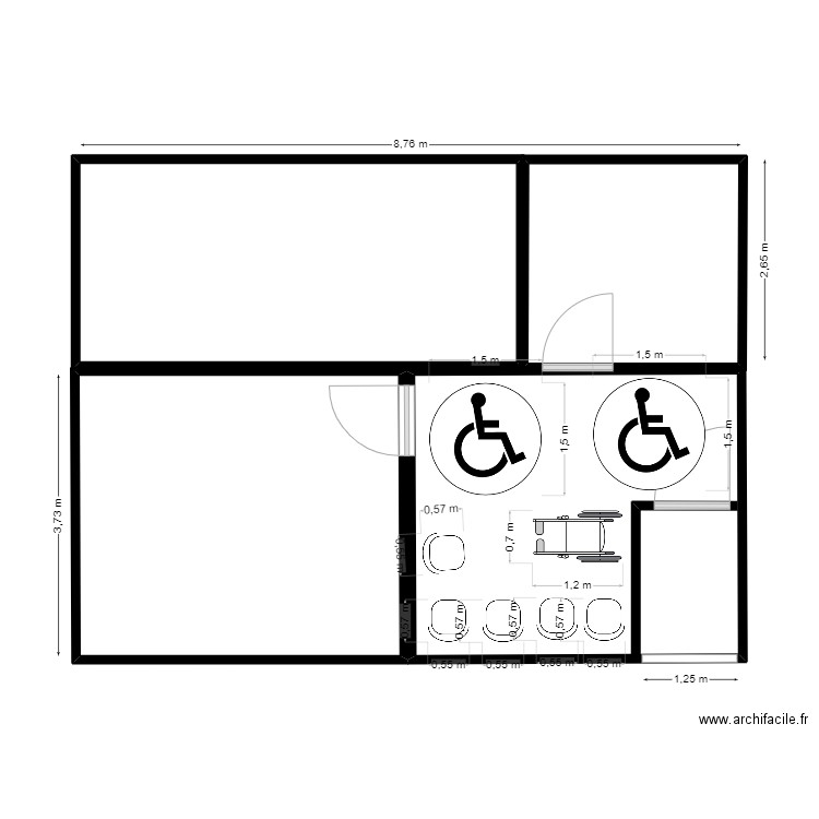 plan 3. Plan de 4 pièces et 55 m2