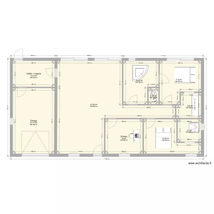 maison plain piedbis. Plan de 