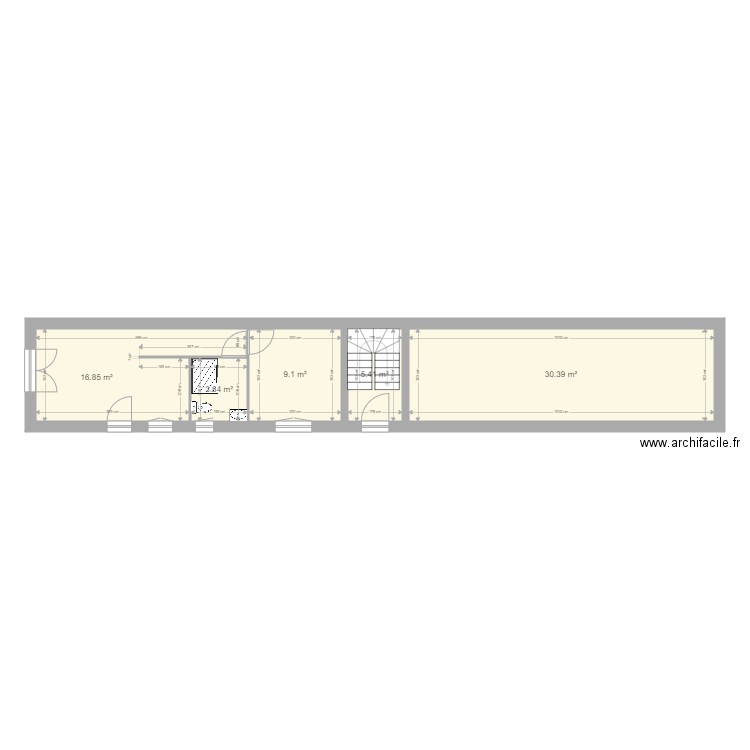 SONIA RDC. Plan de 5 pièces et 66 m2