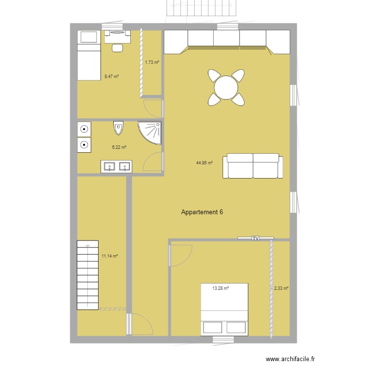 plan partie maison divisee. Plan de 0 pièce et 0 m2