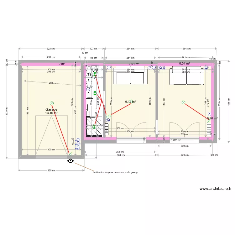 LEROUX LA BAULE MAISON JARDIN - PLAN ELECTRIQUE 1. Plan de 