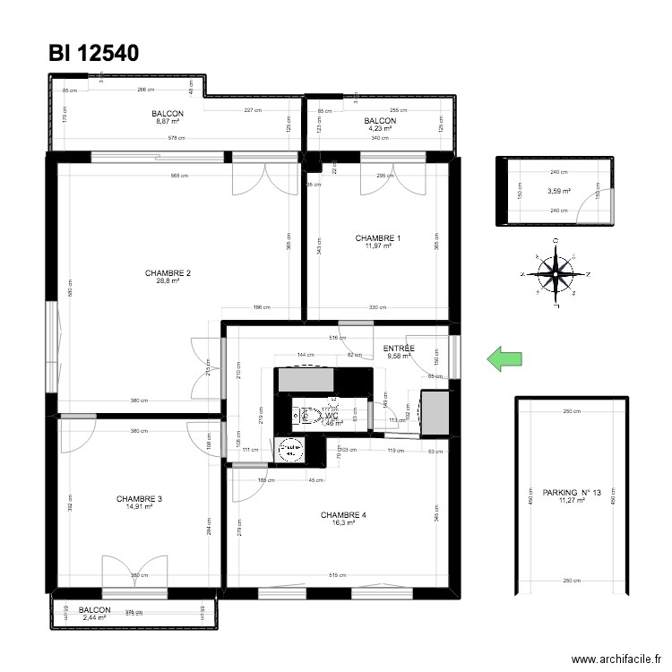 BI 12540. Plan de 0 pièce et 0 m2